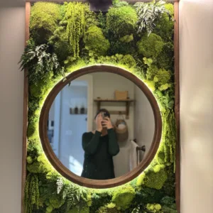 Bathroom Moss Wall With Real Preserved Plants